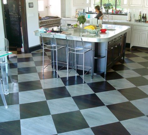 Kitchen With Checkered Flooring