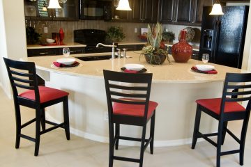 Kitchen With Red Accent Color