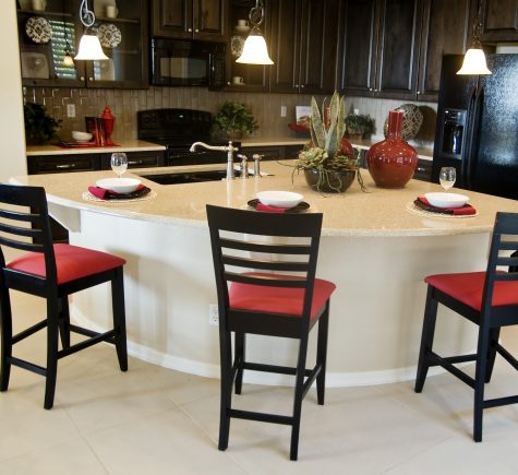 Kitchen With Red Accent Color