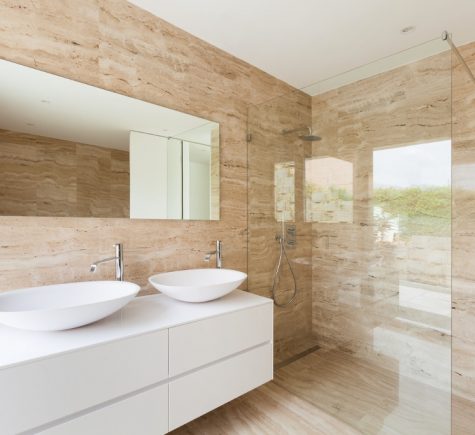 Beige and White Bathroom - Remodeling