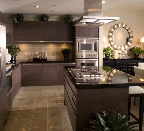 Dark Luxury Kitchen and Dining Area