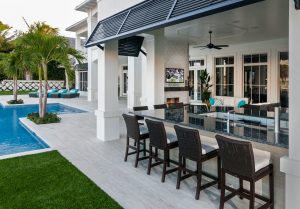 travertine-tile-pool-deck-granite-bar-top